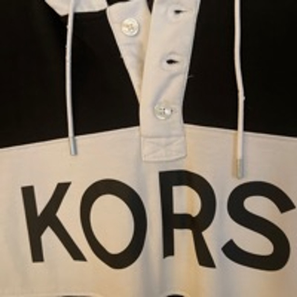 Men's Michael Kors Hoodie, XXL, Black & White Henley - Picture 4 of 4